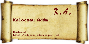 Kalocsay Ádám névjegykártya