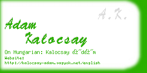 adam kalocsay business card